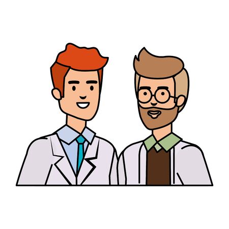 professionals doctors avatars characters vector illustration designのイラスト素材