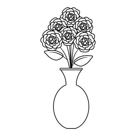 vase with roses icon vector illustration designのイラスト素材