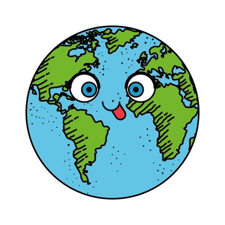 world planet earth character vector illustration designのイラスト素材