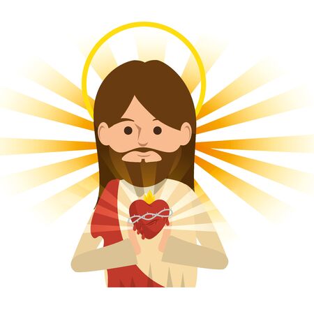 jesus christ religious character vector illustration designのイラスト素材