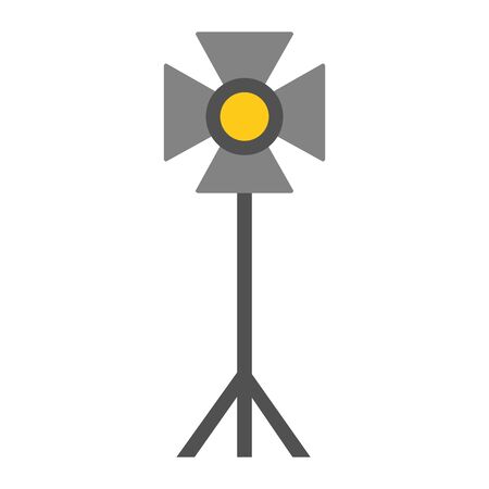standing strobe tripod electrical spotlights professional vector illustrationのイラスト素材