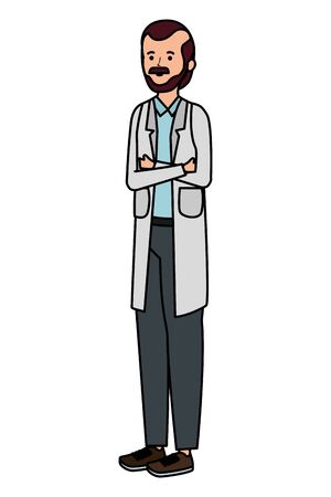 professional doctor medicine worker character vector illustration designのイラスト素材