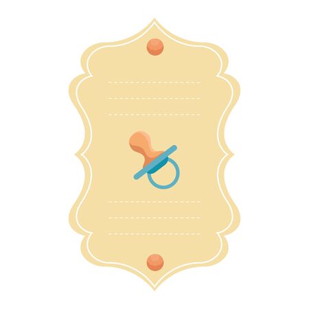 baby shower card with pacifier vector illustration designのイラスト素材