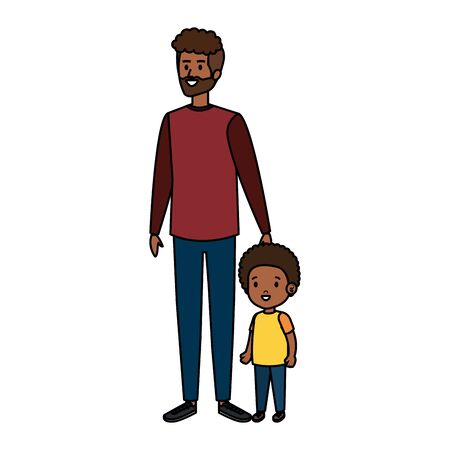 young african father with son characters vector illustration designのイラスト素材