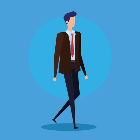 executive businessman professional with elegant suit over blue background, vector illustrationのイラスト素材