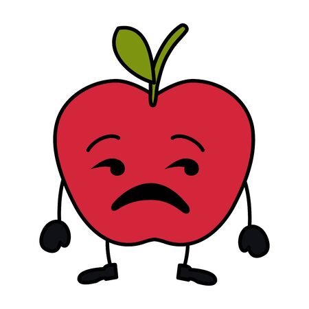 apple fresh fruit kawaii character vector illustration designのイラスト素材