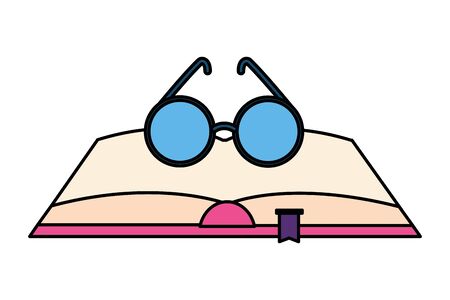 open book with glasses icon vector illustration designのイラスト素材