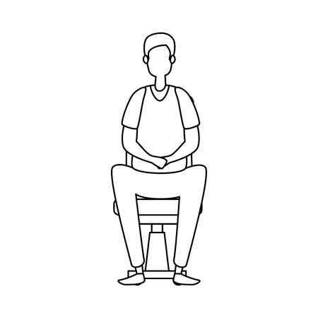 elegant businessman worker seated in office chair vector illustration designのイラスト素材