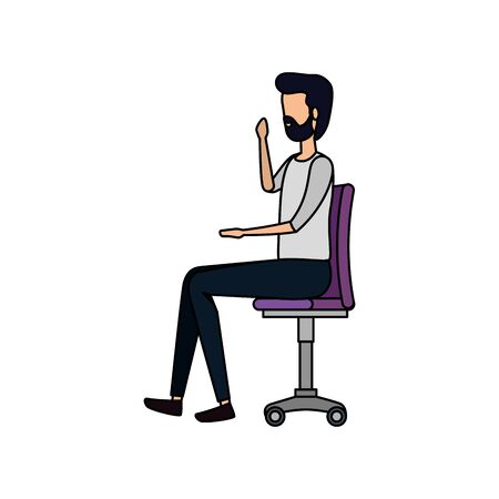 elegant businessman worker seated in office chair vector illustration designのイラスト素材