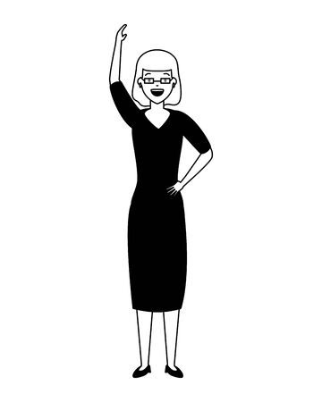 woman standing character on white background vector illustrationのイラスト素材
