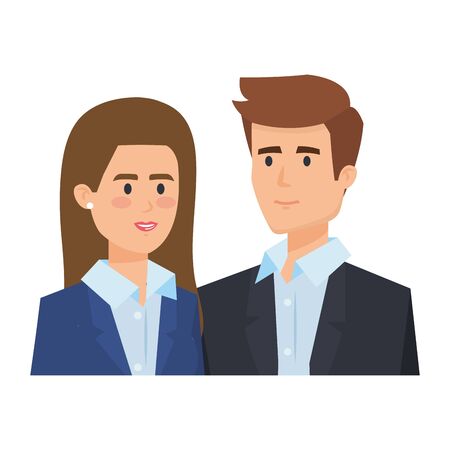 business couple avatars characters vector illustration designのイラスト素材