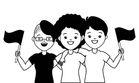 happy couple women lgbt pride vector illustrationのイラスト素材