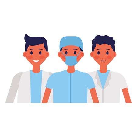 medical men team characters professional vector illustrationのイラスト素材