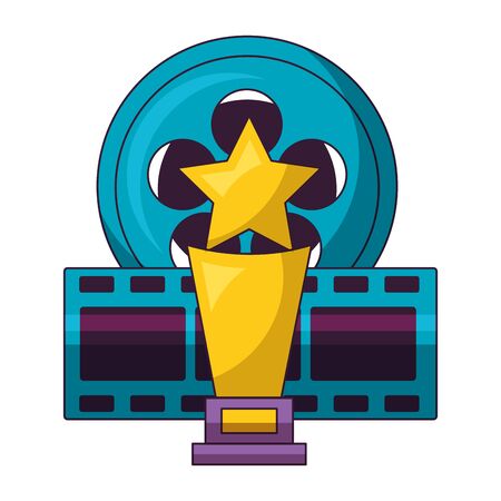 film reel strip award cinema movie vector illustrationのイラスト素材