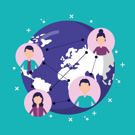 people world connection social media vector illustrationのイラスト素材