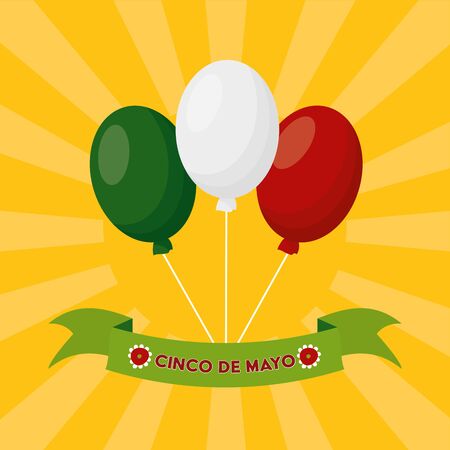 balloons decoration mexico cinco de mayo vector illustrationのイラスト素材
