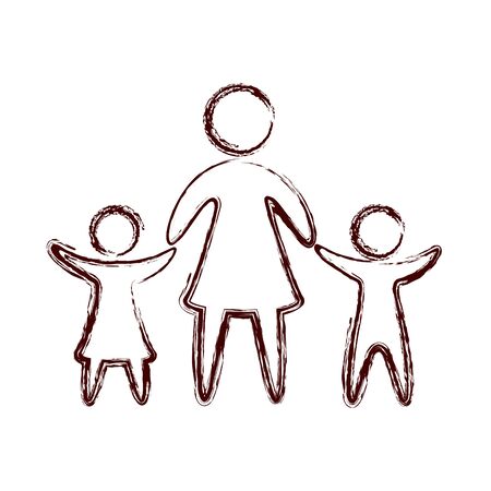 family parents silhouette isolated icon vector illustration designのイラスト素材