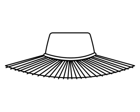 summer straw hat accessory icon vector illustration designのイラスト素材