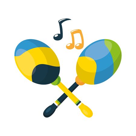 maracas note musical brazil carnival vector illustrationのイラスト素材