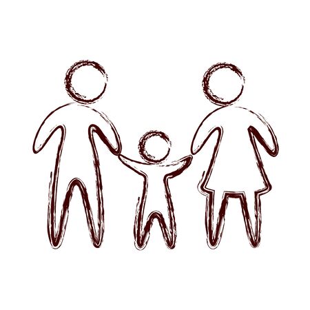 family parents silhouette isolated icon vector illustration designのイラスト素材