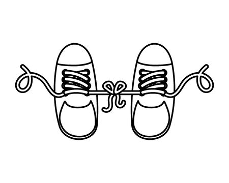 joke with shoes tied vector illustration designのイラスト素材