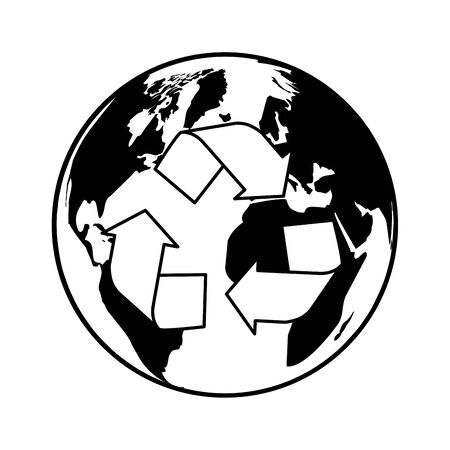 planet recycle earth day card vector illustrationのイラスト素材