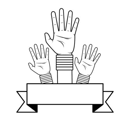 hands with rainbow colors lgbt pride love vector illustrationのイラスト素材