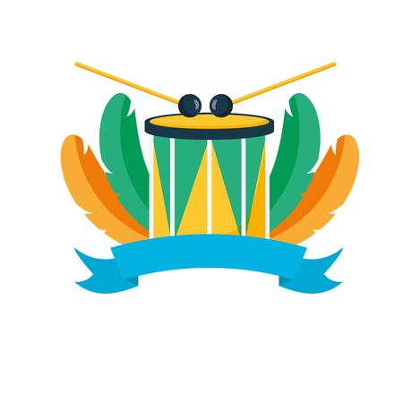 drum sticks brazil carnival banner vector illustrationのイラスト素材