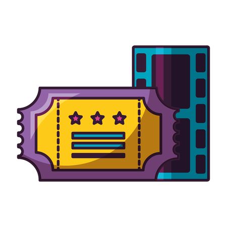 film strip and ticket cinema movie vector illustrationのイラスト素材