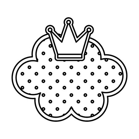 cute crown queen with cloud vector illustration designのイラスト素材