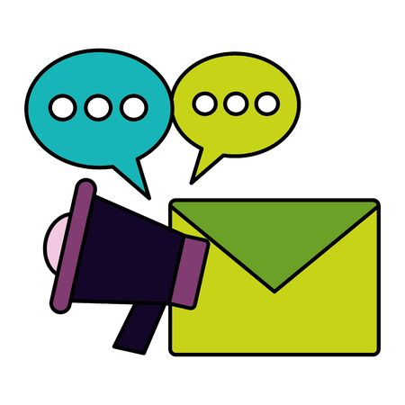 megaphone email marketing social media vector illustrationのイラスト素材