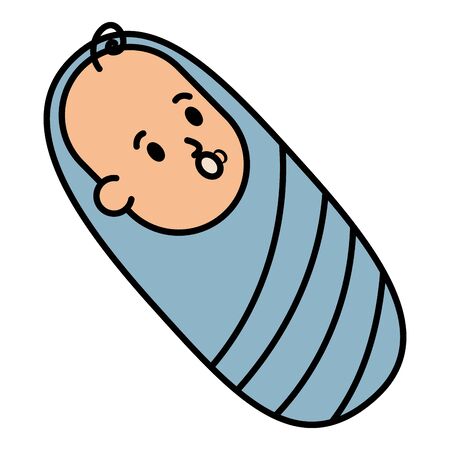adorable baby newborn on blanket vector illustrationのイラスト素材