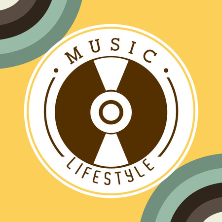retro music style design, vector illustration graphicのイラスト素材