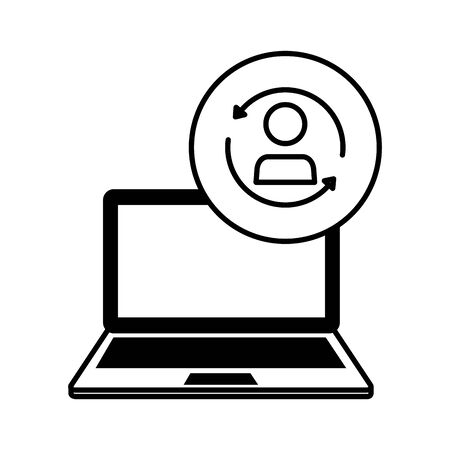 laptop computer with user reload vector illustration designのイラスト素材