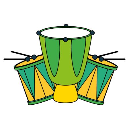 drums celebration musical brazil carnival festival vector illustrationのイラスト素材