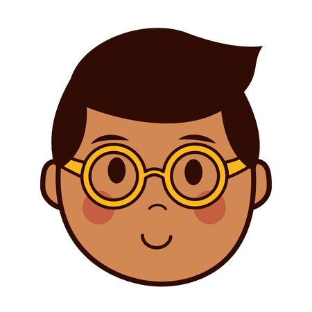 young boy face on white background vector illustrationのイラスト素材