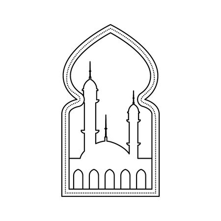 window with mosque building view vector illustration designのイラスト素材