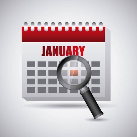 search in calendar design, vector illustrationのイラスト素材