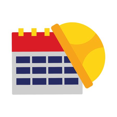 calendar and hard hat labour day vector illustrationのイラスト素材