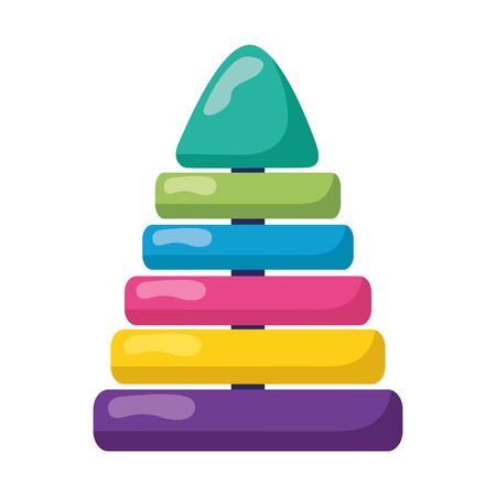 pyramid kids toy on white background vector illustrationのイラスト素材