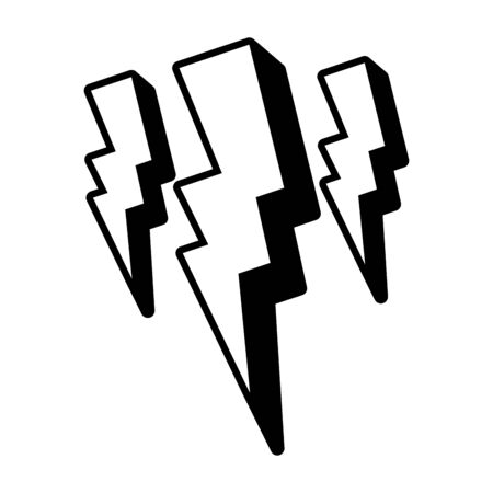 thunderbolt power pop art element vector illustrationのイラスト素材