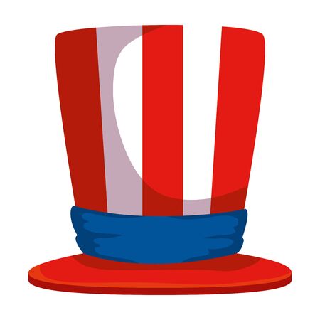 tophat with united states of america flag vector illustration designのイラスト素材