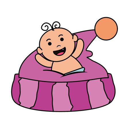 cute little baby girl with hat vector illustration designのイラスト素材