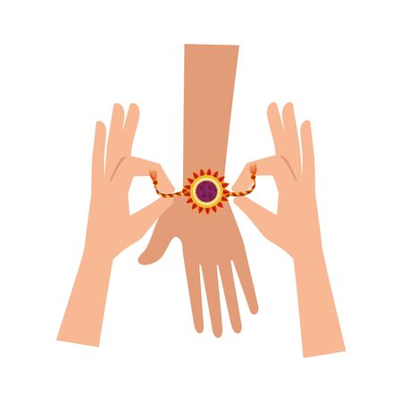 hands giving bohemian style bracelets vector illustration designのイラスト素材