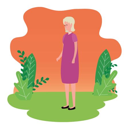 cute grandmother avatar character icon vector illustration designのイラスト素材