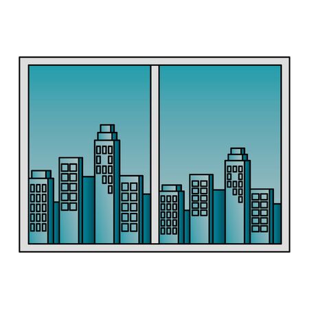 window with cityscape view scene vector illustration designのイラスト素材