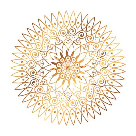 golden mandala victorian style vector illustartion designのイラスト素材