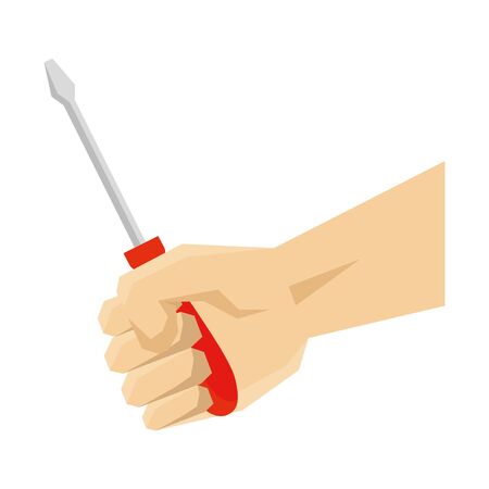 hand with screwdriver tool vector illustration designのイラスト素材