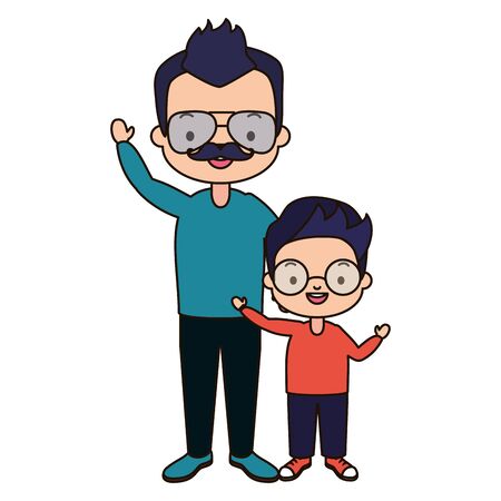 dad and son - fathers day vector illustration designのイラスト素材