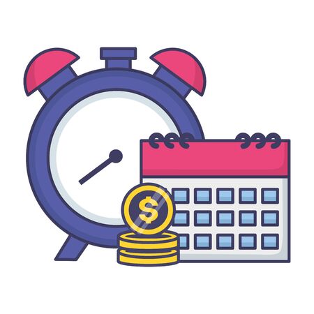 clock calendar money tax time payment vector illustrationのイラスト素材
